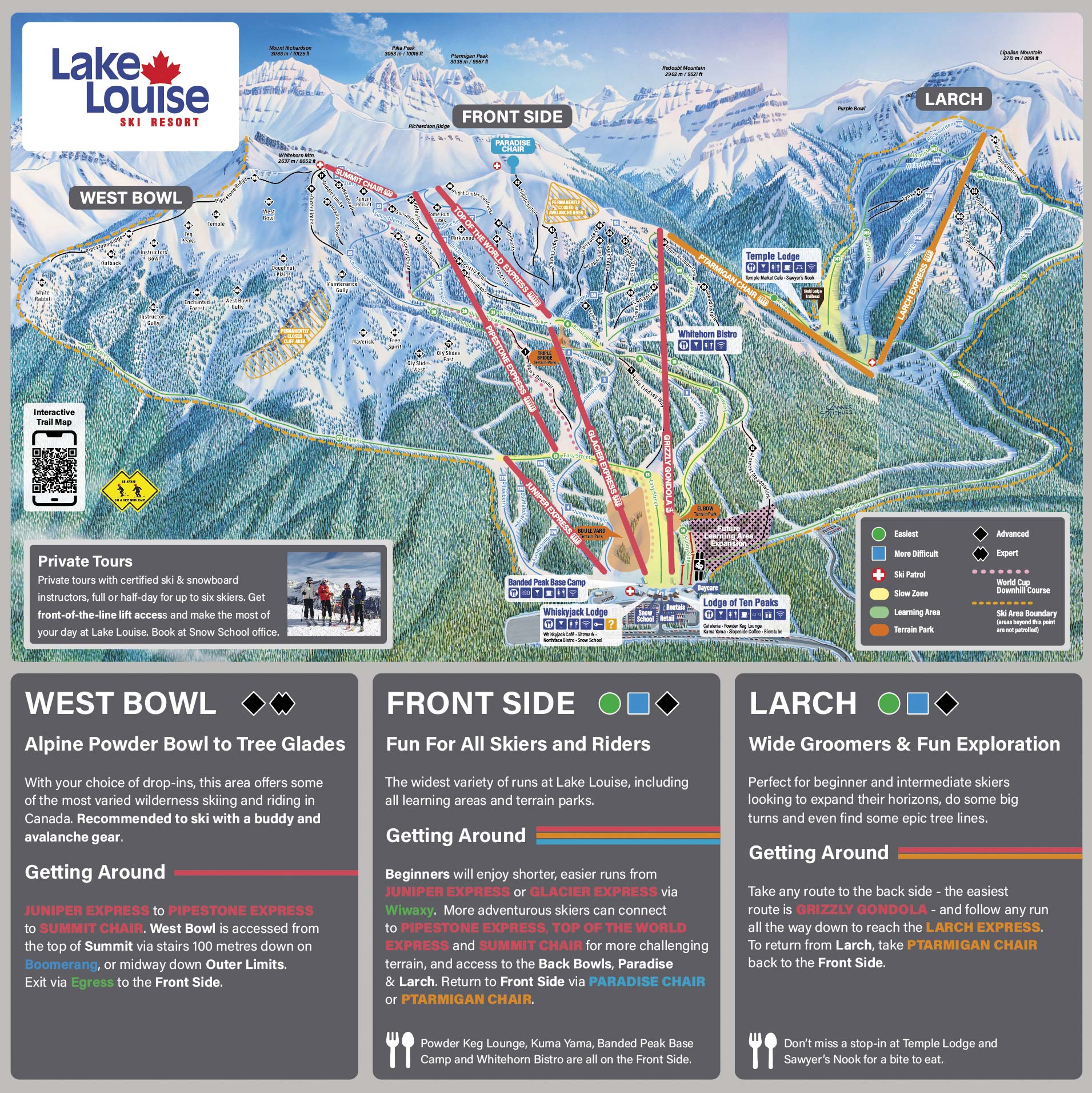 Mapa de pistas de Lake Louise Ski Resort