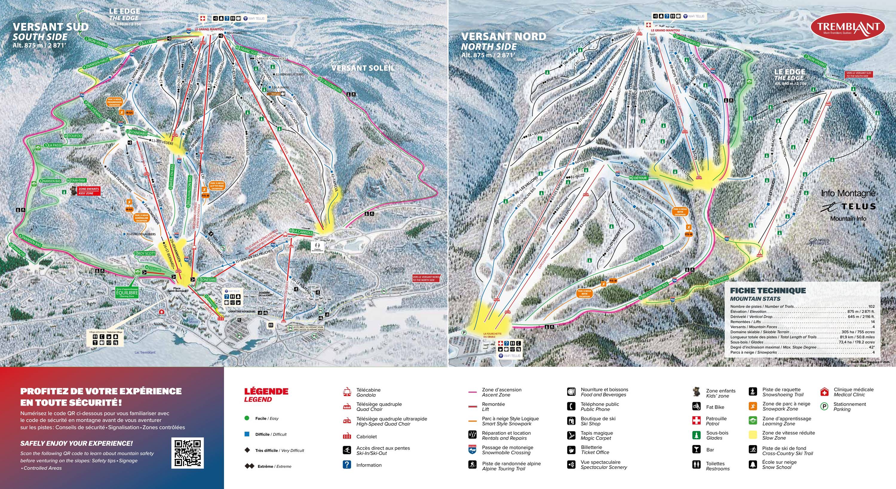 Mapa de pistas de Mont Tremblant