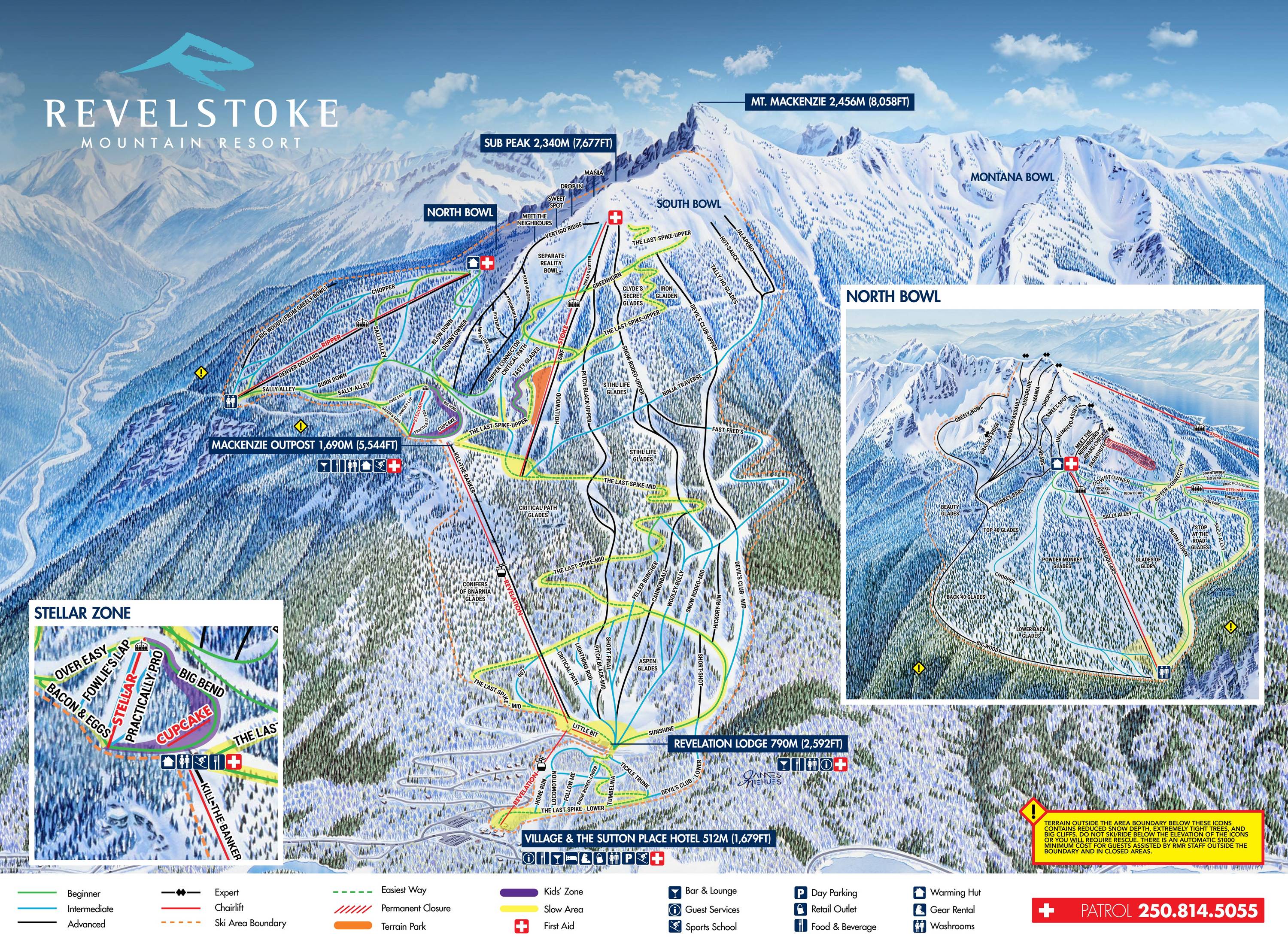 Mapa de pistas de Revelstoke Mountain Resort