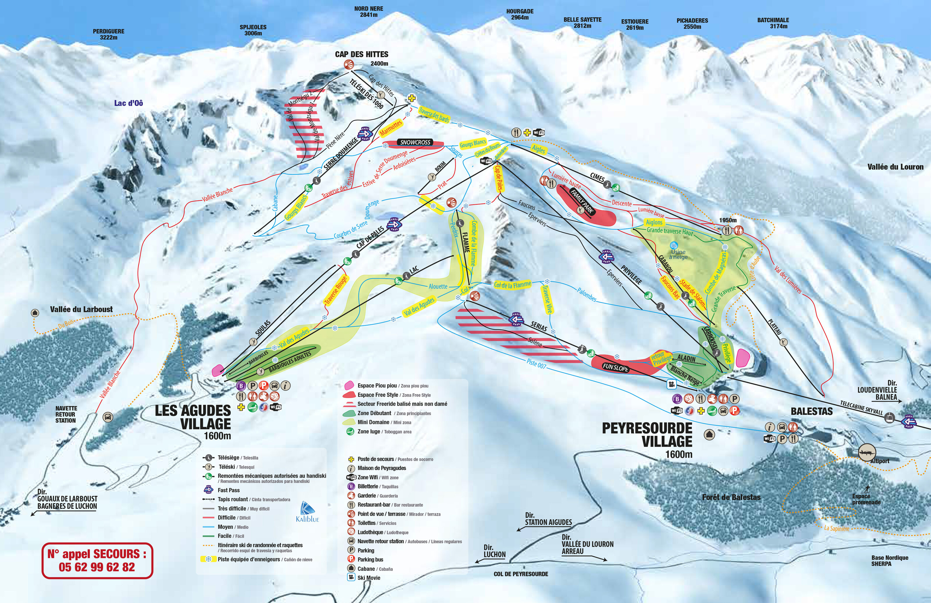 Mapa de pistas de Peyragudes