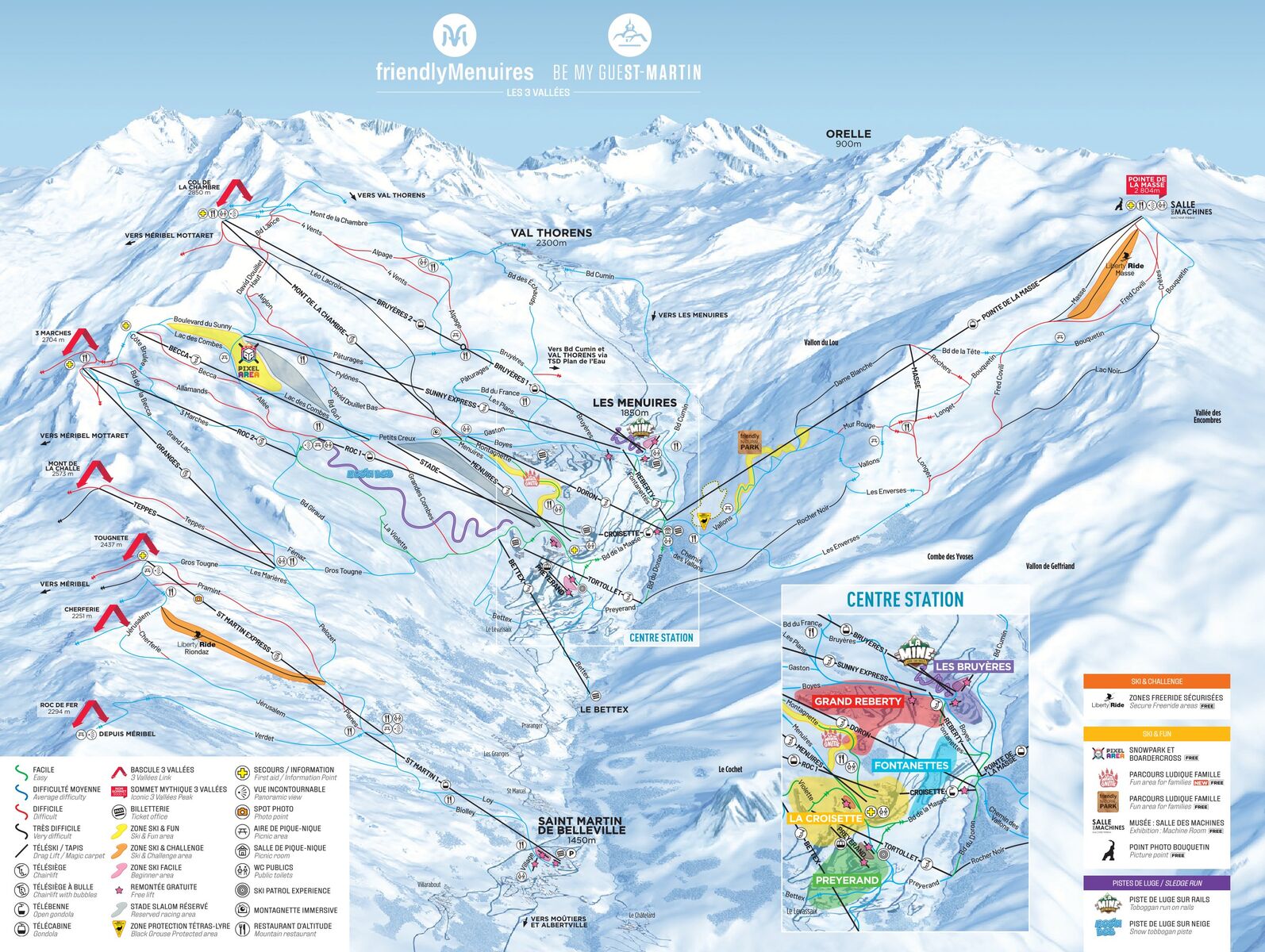 Mapa de pistas de Saint-Martin-de-Belleville