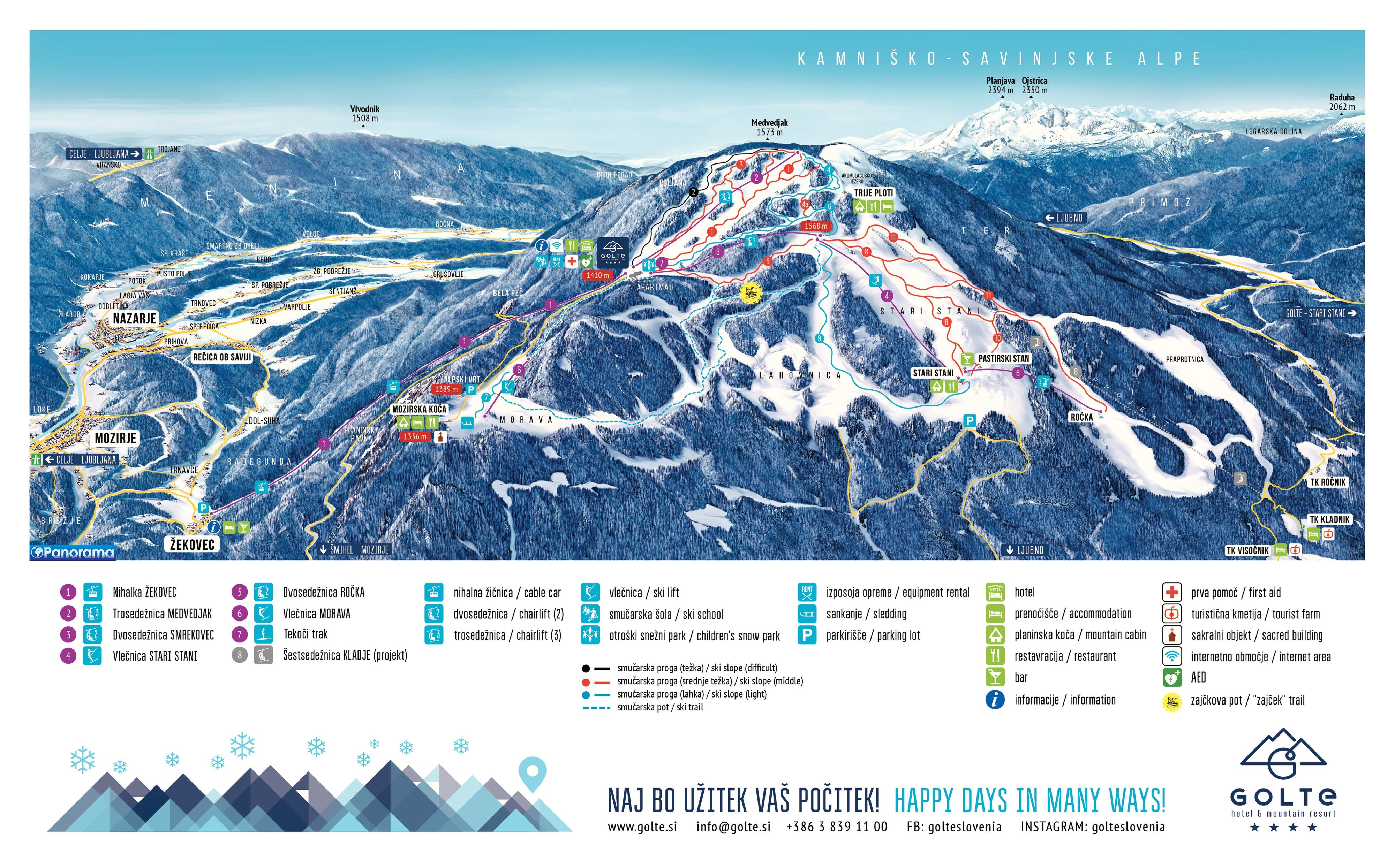 Mapa de pistas de Golte