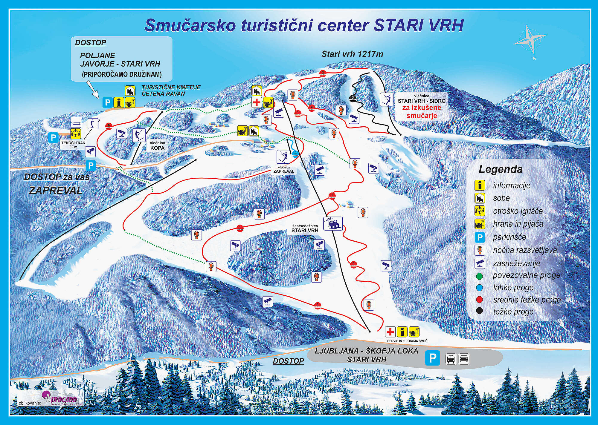 Mapa de pistas de Stari Vrh