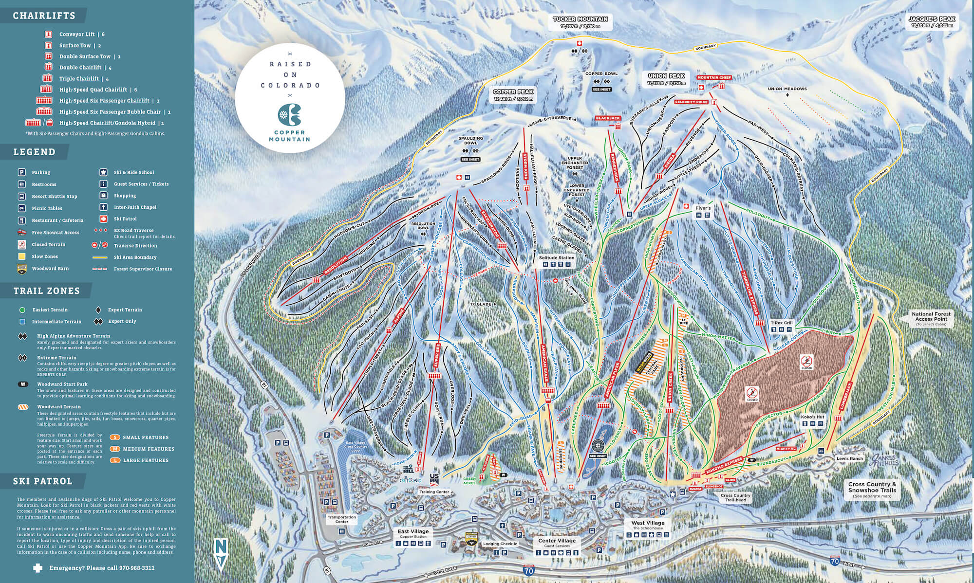 Mapa de pistas de Copper Mountain